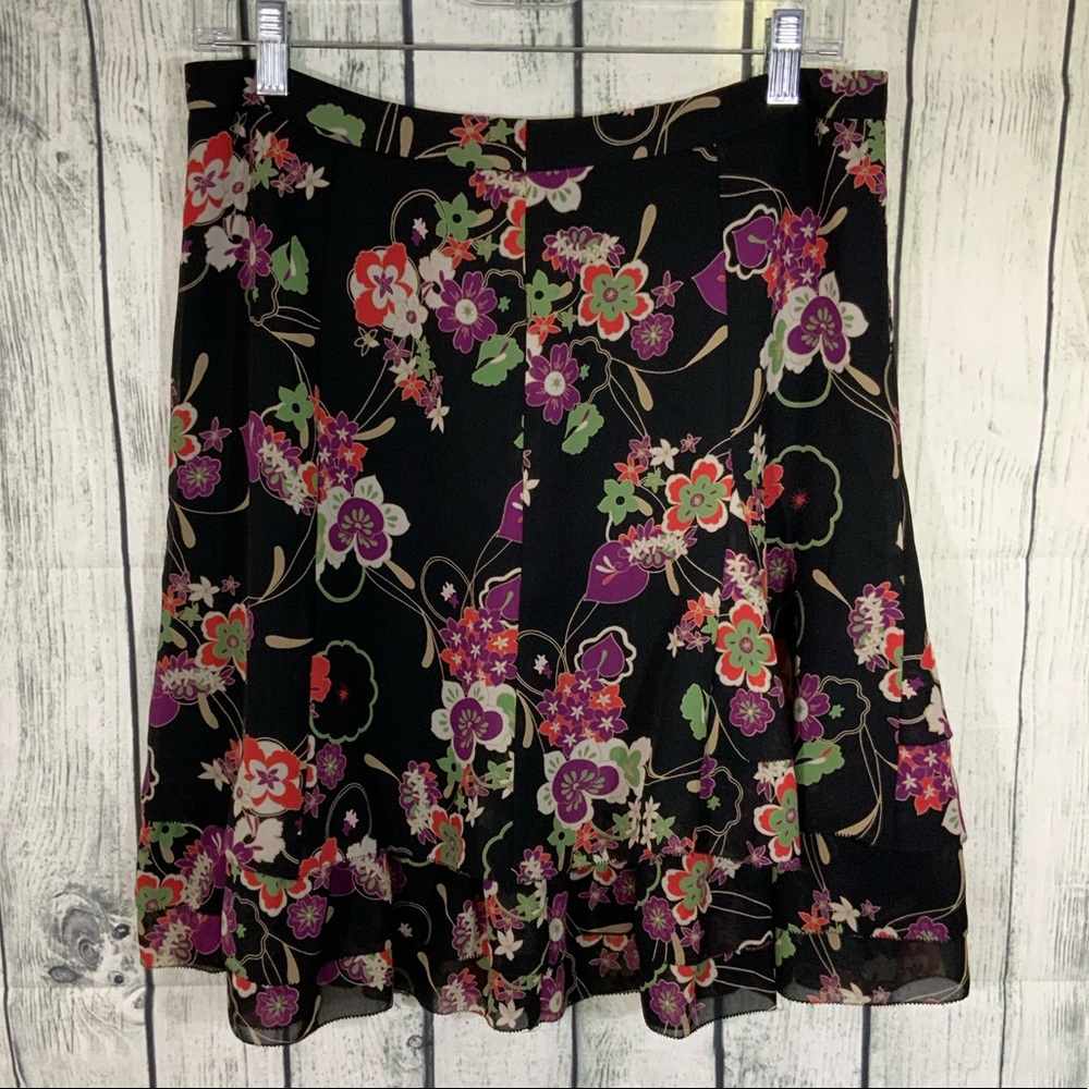 Loft Ann Taylor Floral Tiered Skirt